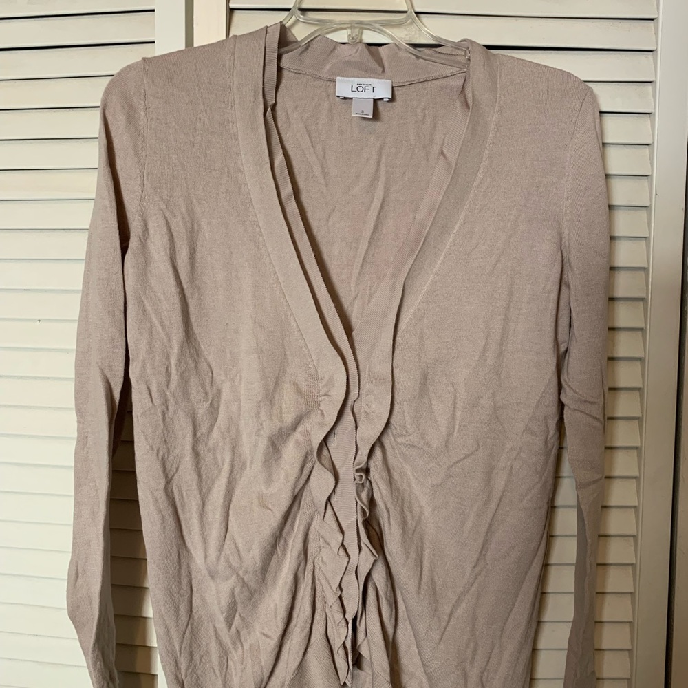 Loft beige cardigan sweater Sz S